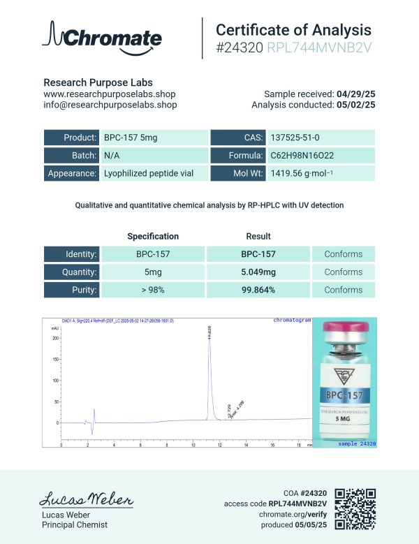 BPC-157 5MG RESEARCH PEPTIDE