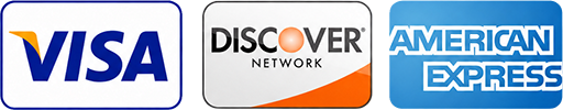 Visa, Discover, and American Express accepted